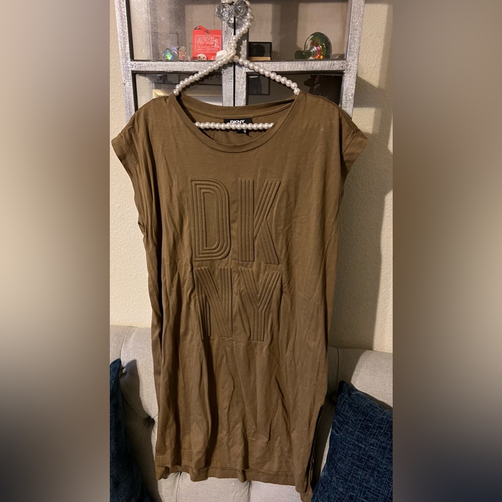 DKNY Shirt Dress Women; Size: Small; Color: Brown